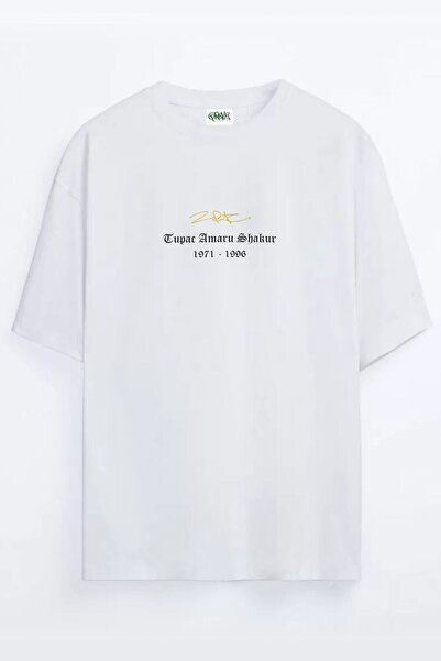 Grove Fashion Tupac Shakur Signature Printed Unisex Oversize T-shirt