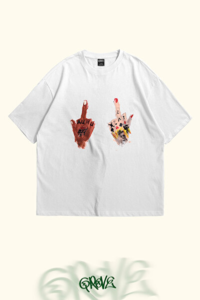 Grove Fashion Tatto Gangster Printed Unisex Oversize T-shirt