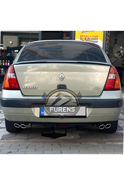 Furens Renault Clio 2 Symbol 1998-2008 Sedan Uyumlu Bagaj Üstü Yarasa Spoiler Çıtası Piano Black Parlak Siy