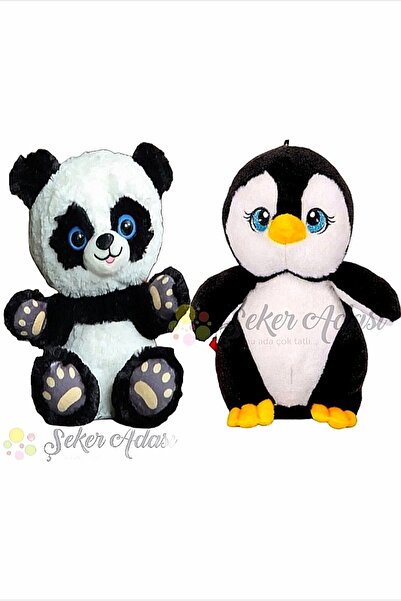 Şeker Adası Kaliteli Peluş Panda Ayı Ve Peluş Penguen Oyuncak - Uyku & Oyun A...