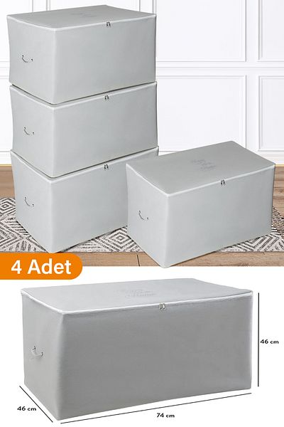 Serstil 4 Pieces - Large Size Anthracite Storage Bag - 74 x 46 x 46 cm
