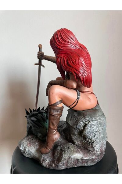 TuransoyCraft Red Sonja Figür Kızıl Sonya Figür Dekoratif Obje Büyük Boy 25cm