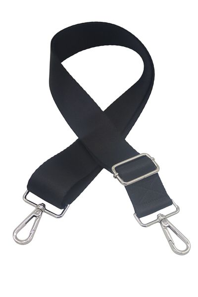 Anatolia BLACK Column Adjustable NICKEL BUCKLE Bag Handle Bag Accessory Bag Strap 4cm Width 120 Cm Length
