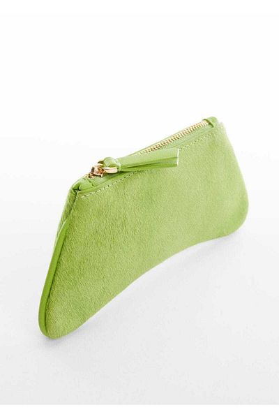 MANGO Woman Asymmetric leather card holder