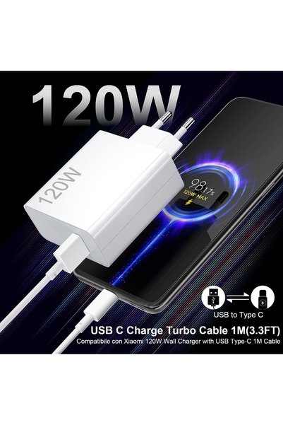 Beruflic Xiaomi Redmi Note  12 Uyumlu 120W Turbo Typec  Adaptör Şarj Aleti Ci...