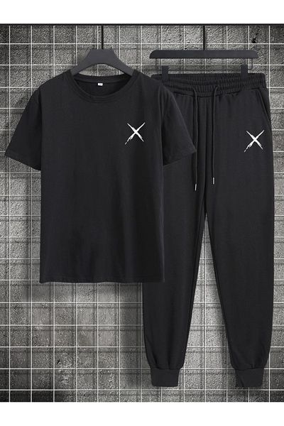 Sky Light Unisex Black Printed T-Shirt - Black Jogger