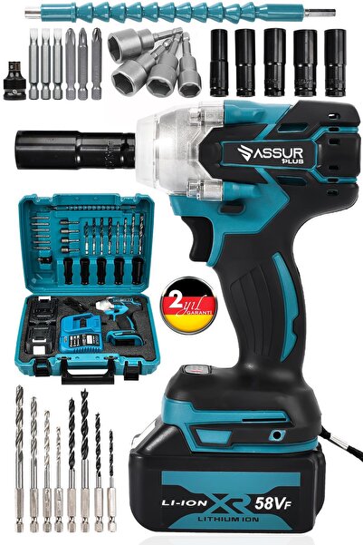teknotrust Darbeli Assur Plus Extra Güçlü 58vf Professional Somun Sökme Set S...