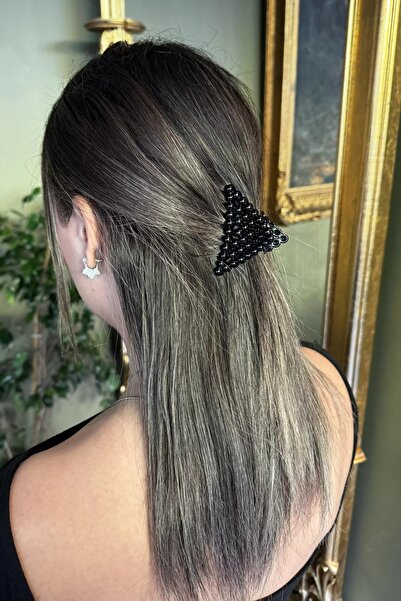 Stone Family مشبك مزلاج أسود - مثلث الشكل