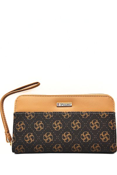 sinbEsg Zippered 4 Compartment Stylish Design Women's Wallet with Coin Compartment and Card Holder