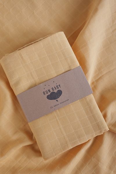 runbaby 100X75 cm 100% Cotton Muslin Fabric Baby Cover & Blanket - Mustard