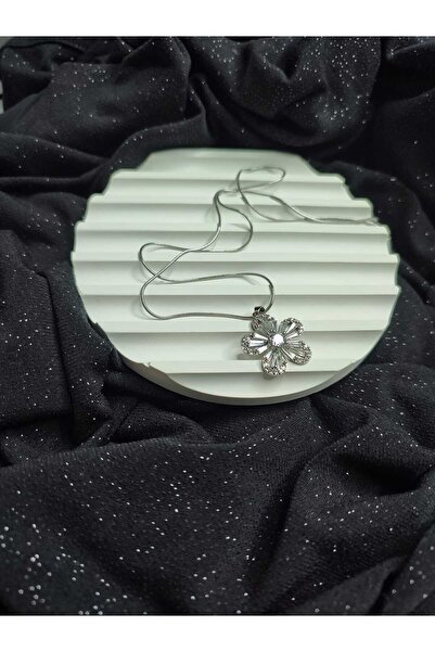 Çelik TAŞLI ÇİÇEK ÇELİK KOLYE