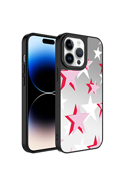 UnDePlus Apple iPhone 14 Pro Max Kılıf Aynalı Desenli Kamera Korumalı Parlak ...
