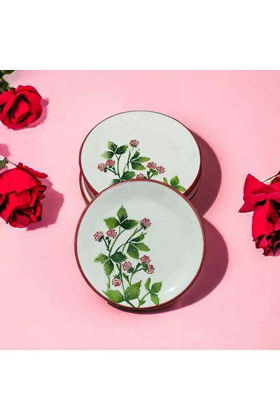 RED SERAMİK Set of 6 Patterned Summer Cake Plates