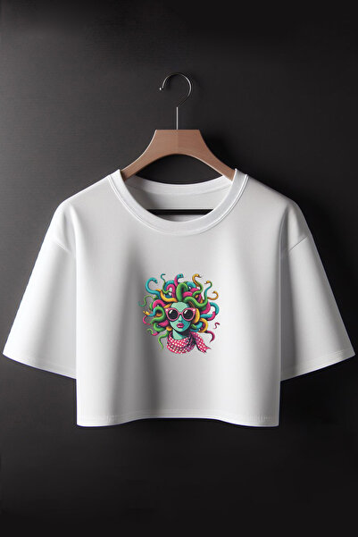 Vordevia Cool Medusa Printed Crop Tshirt
