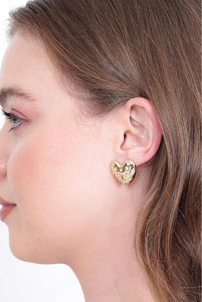İlraysa Zircon Stone Women's Heart Earrings