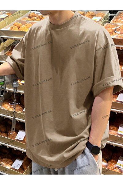 Tarzsokak Ανδρικό μπλουζάκι από βαμβακερό μονόχρωμο ώμο CODE Trend