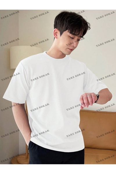 Tarzsokak Tricou solid cu gât rotund pentru bărbați KOD Trend