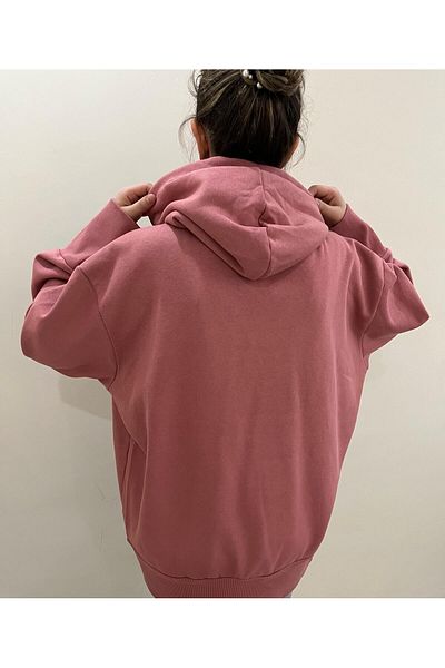 hot fashions سترة نسائية باللون الوردي الفاتح - 3 خيوط منسوجة، تفاصيل غطاء محرك السيارة، تزيين وتدفئة