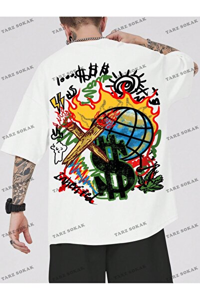 Tarzsokak Tricou cu desene animate și cu litere pentru bărbați KOD Trend Stre...