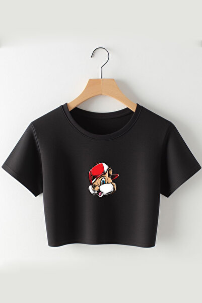 Vordevia Slatka majica sa vevericom Štampano Skraćeni kroj