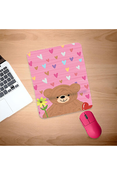UcuruStore Σχέδιο Αρκούδας με Καρδιά, Ποντικομαξιλαράκι με Στήριγμα Καρπού