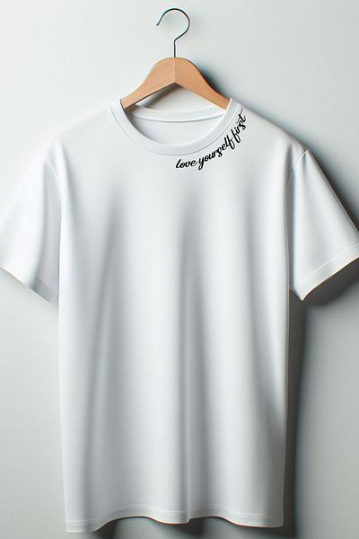 Vordevia Tricou oversize cu decolteu cu imprimeu Love Yourself First