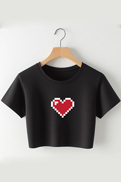 Vordevia Srce Štampano Skraćeni kroj Majica