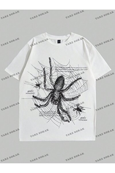 Tarzsokak Tricou cu slogan și model păianjen KOD Trend Goth pentru bărbați