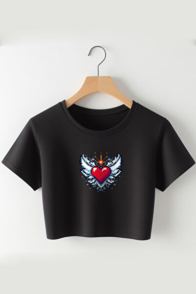 Vordevia Srce Štampano Skraćeni kroj Majica
