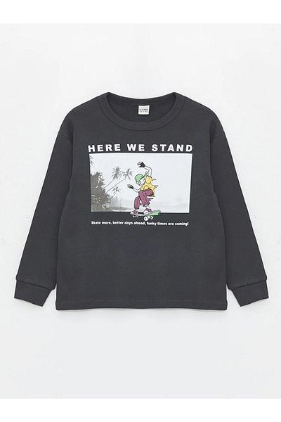 LC Waikiki LCW Kids Crew Neck Printed Long Sleeve Boy T-Shirt