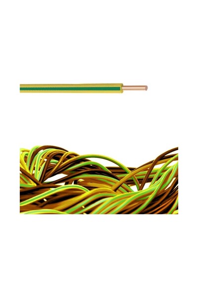 Genel Markalar Öznur 1.5 mm Nya Tek Damar Sarı-Yeşil Renk Kablo %100 Bakır 1 Metre