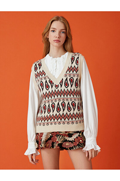 Koton V-Neck Knitted Sweater