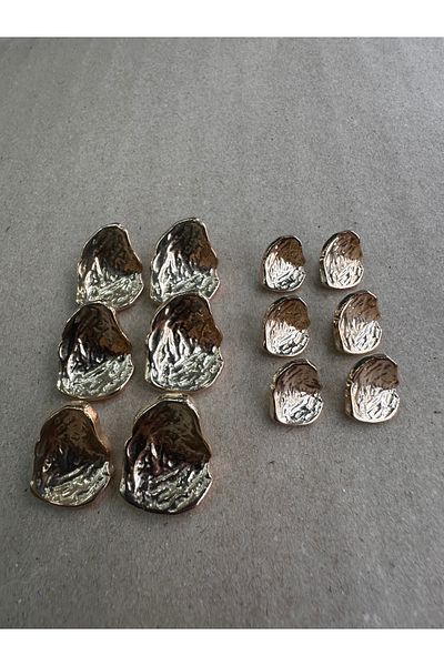 ODDA TASARIM ATÖLYESİ Asymmetric cambered shell model light gold button set
