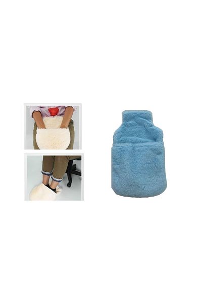 Bosphorus HOT WATER BAG WITH POCKET BLUE PLUSH THERMOFOR 32,5x17,5cm 1500 ML