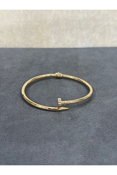 ARSLANTAŞ 1989 14 AYAR ALTIN TAŞLI ÇİVİ MODEL KELEPÇE BİLEZİK