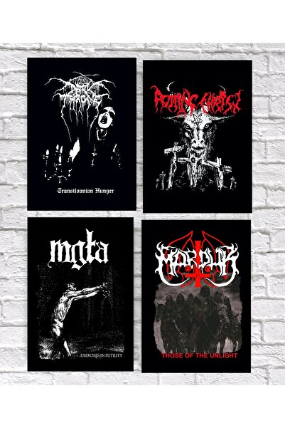 Genel Markalar Black Metal Ahşap Tablo Seti Marduk Those Of The Unlight Mgla Darkthrone