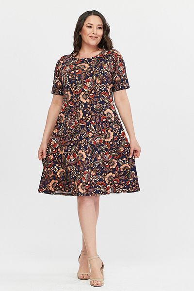 Alesia Viscose Floral Patterned Short Sleeve Dress