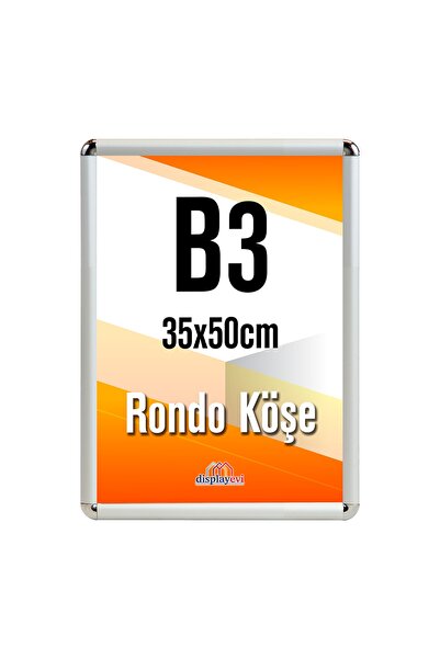 Displayevi Alüminyum Çerçeve Rondo Köşe B3 | 35x50cm