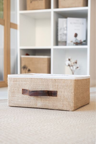 Art Bee Jute In-Cabinet Organizer Jewelry, Makeup, Bathroom, Office Organizer Storage Box Organizer 35x26x15 cm