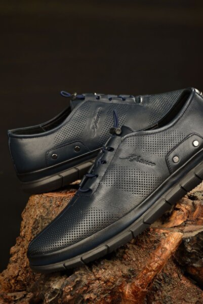 JAMES FRANCO Erkek %100 Deri Lacivert Casual Ayakkabı Yenilikçi Tarzıyla Şıklığı Ve Konforu Bir Arada Sunar