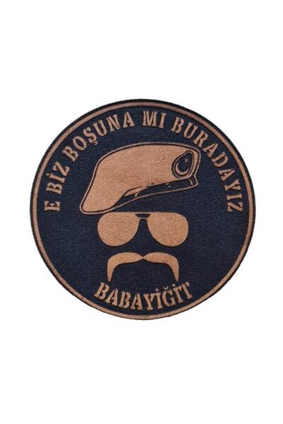 Seyhan Askeri Malzeme E Bi?z Boşunami Buradayiz Babayi?ği?t Deri Peç - Si?yah Arma - Askeri Patch