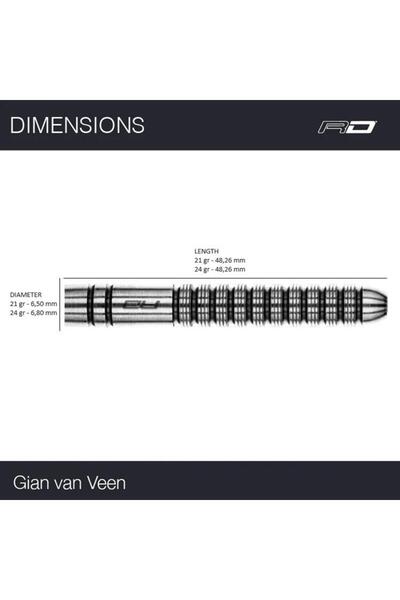 WINMAU Red Dragon Gian Van Veen % 90 Tungsten Çelik Uçlu Dart Oku