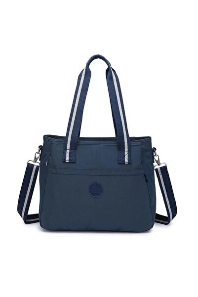 SMART BAGS SMARTBAGS حقيبة كتف نسائية من القماش المجعد 2022-3110 أزرق داكن