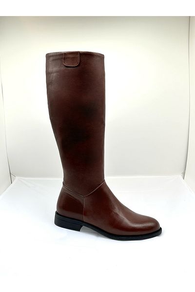 KARVENSHOES Γνήσιο δέρμα Μπότες ιππασίας με φερμουάρ σε χρώμα καφέ