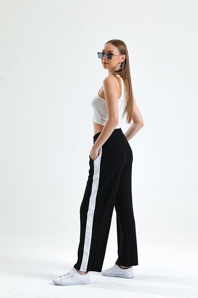 Miss Murem Çıma Side Stripe Trousers-BLACK