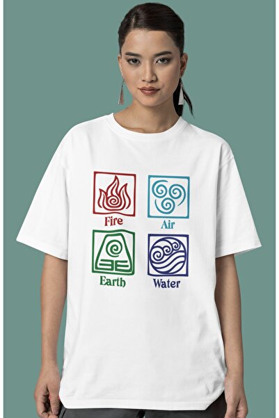 Fuddy Moda Tricou imprimat unisex seria Avatar, tricou imprimat Avatar Fire W...