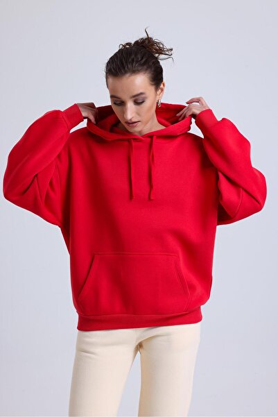 Miss Murem Cap.Oversize 3 Rope Sweatshirt-RED