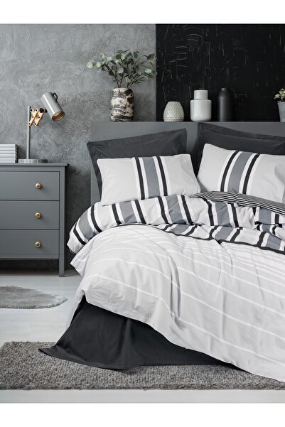 Cotton Box Nobil Ranforce Tek Kişilik Nevresim Takımı Nobby Antrasit