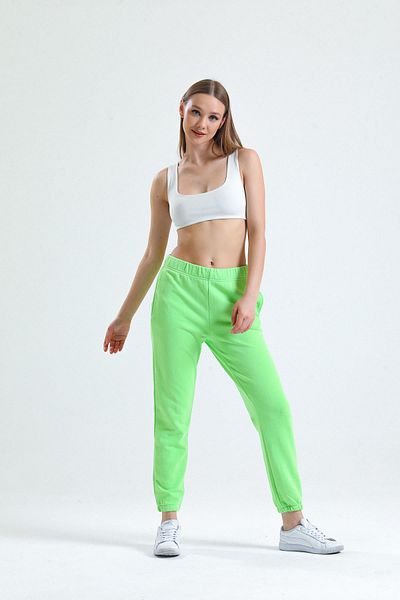 Miss Murem Elastic Waist 2 Thread Trousers-Puffy Green
