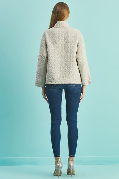 Guitar Long Sleeve Beige Quilted Coat